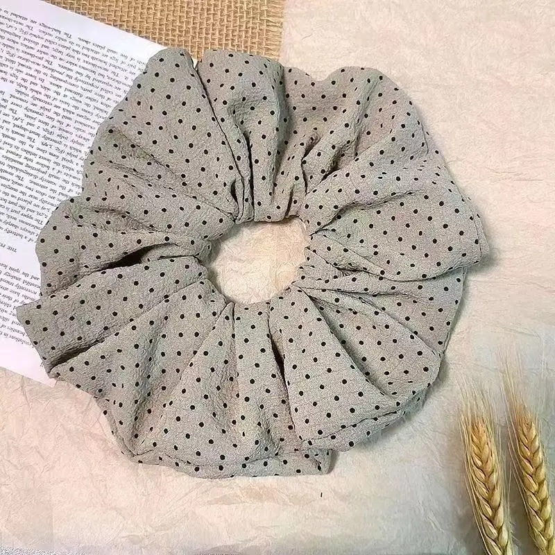 Polka Dot Puff Fabric Diam 14CM Large Headband Tie Headband Hairband