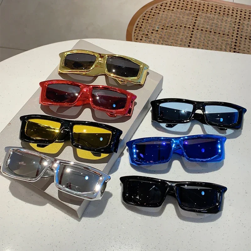 WINFUL New Y2k Wrap Round Men Sunglasses Metallic Rim Outdoor Sports Women Shades Trendy Brand Design Vintage UV400 Eyewear