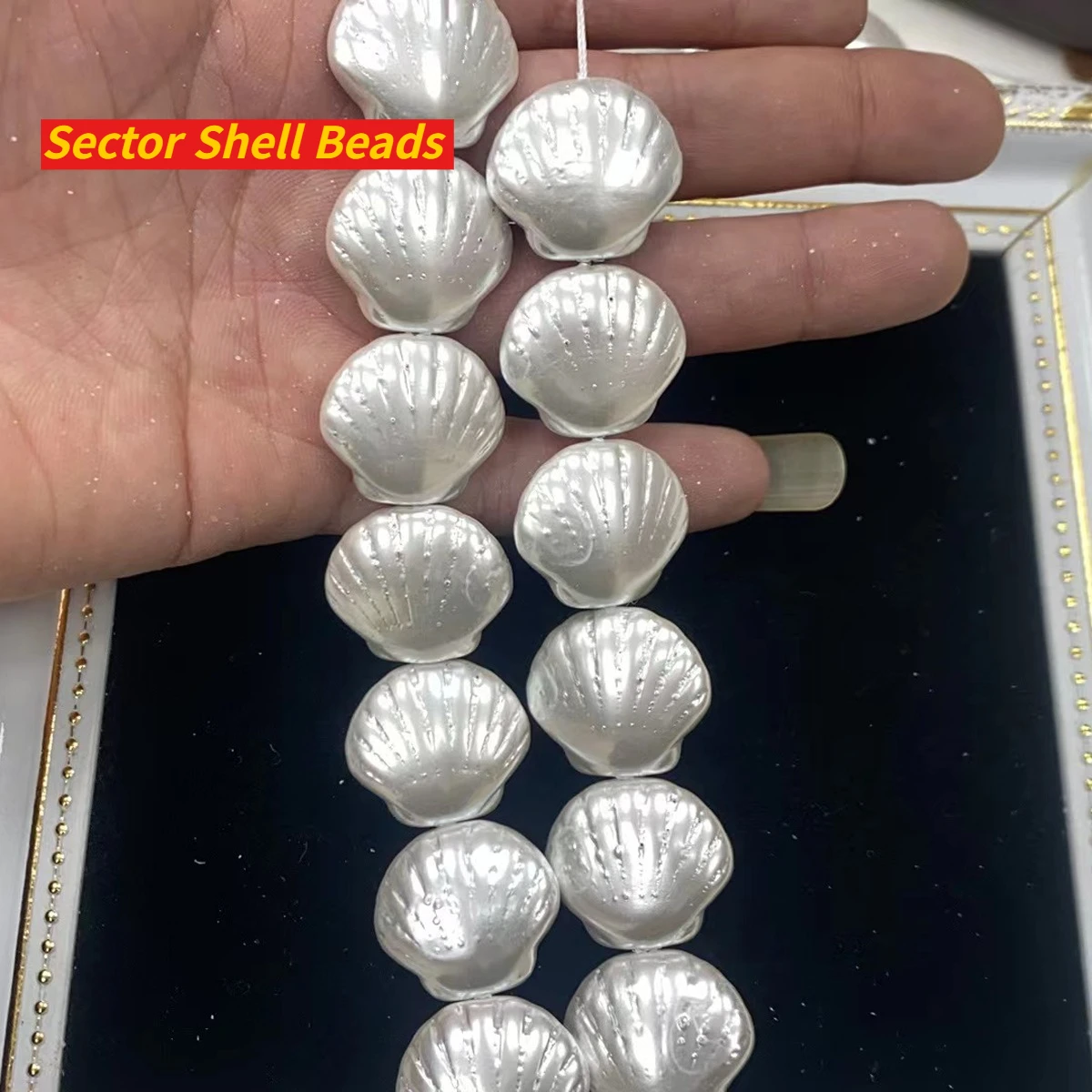 

DIY Sector Imitation Pearl Shell Powder Beads 23x25mm For Jewelry Making DIY Necklace Earrings Chains Accessory