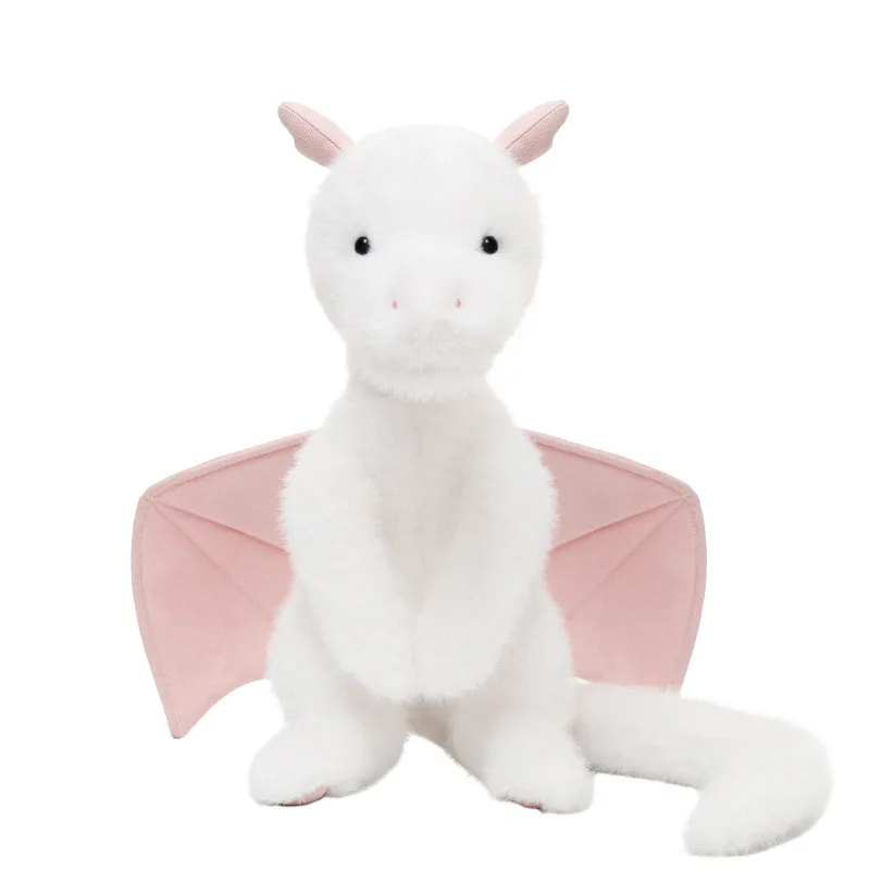 Peluche da cova con drago gallese bianco, adorabile animale di peluche stupido e cuscino lenitivo, regalo di compleanno accogliente