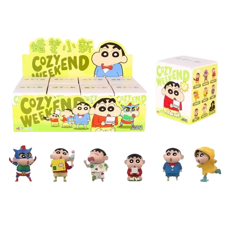 

Crayon Shin-chan Weekend Series Blind Box Фигурка Mystery Box Милый персонаж аниме Kawaii Домашний декор Игрушка для детей Подарок