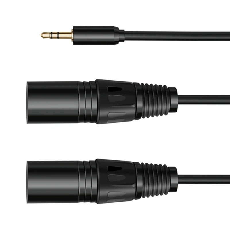 Multi-Function Audio Cable 3.5/6.35Mm Male Jack To Double XLR Male Jack Cable XLR Extension Cable 6.35/3.5Mm