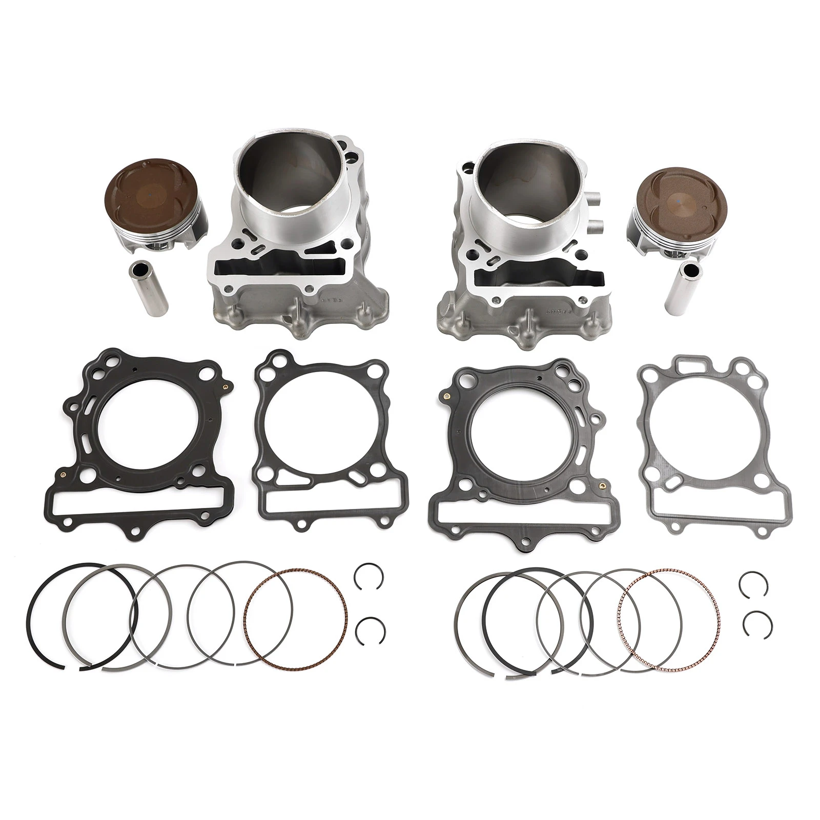 Front and Rear Cylinder Piston Gasket Top End Rebuild Kit for 650cc Engine 2012-2023 High Performance