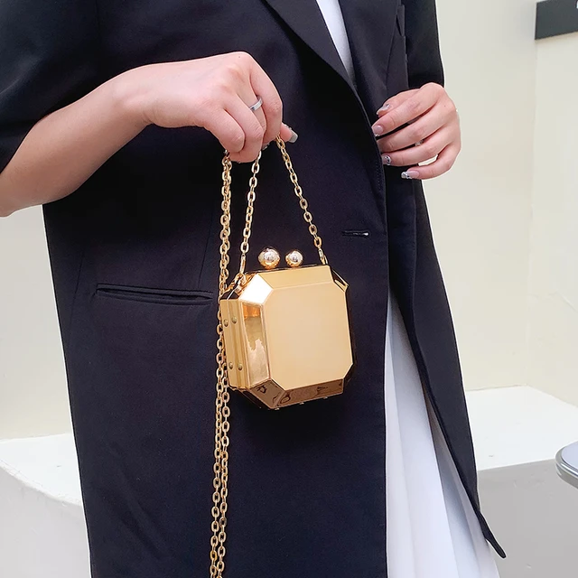 Women s Mini Metal Bag Women s Chain Bags Mini Metal Box Bag Women s Shiny Bag Bag Aliexpress