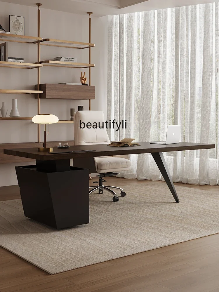 LJYItalian minimalist solid wood desk modern home study living room boss desk