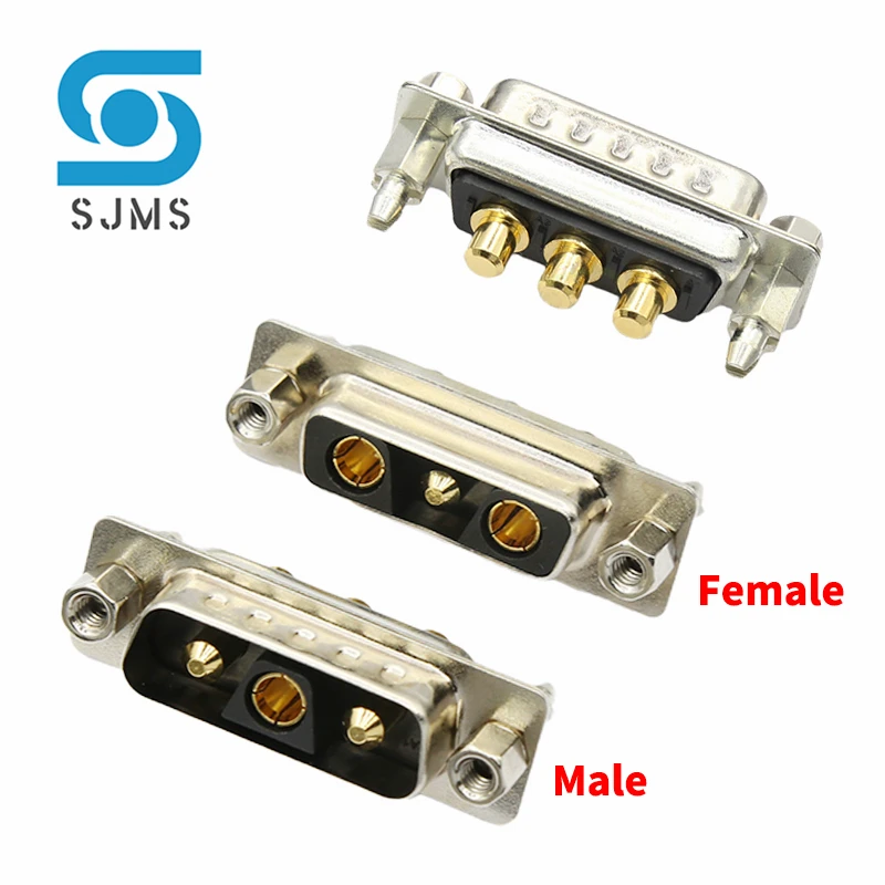 1PCS DP3 3V3 30A Male Female High Current Connector Harpoon Type D-SUB Adapter PCB Solder Type 3Pin Plug Jack High Power