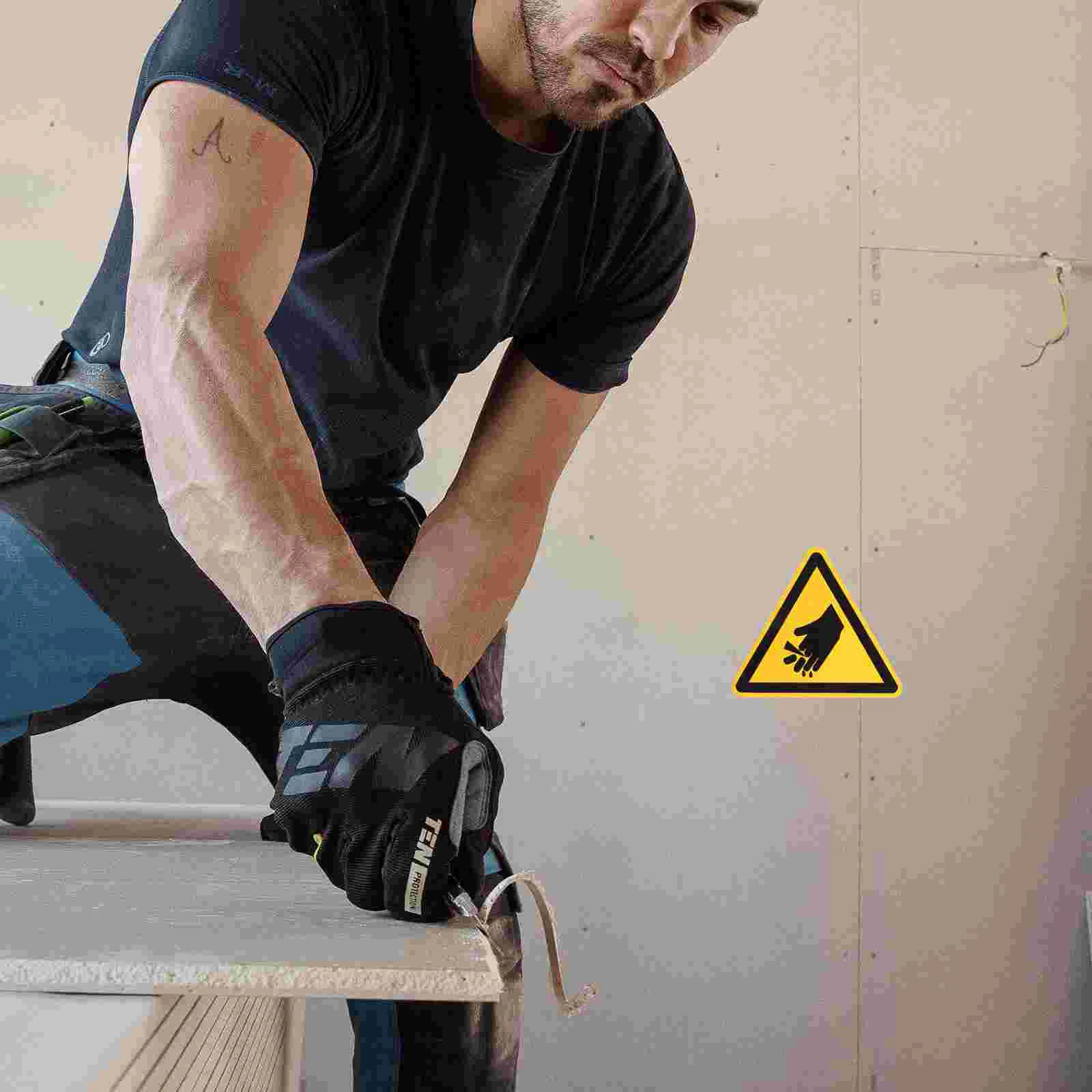 Automatic Warning Stickers for Adults Safety Machine Caution Reflective Yellow Self-adhesive Vinyl