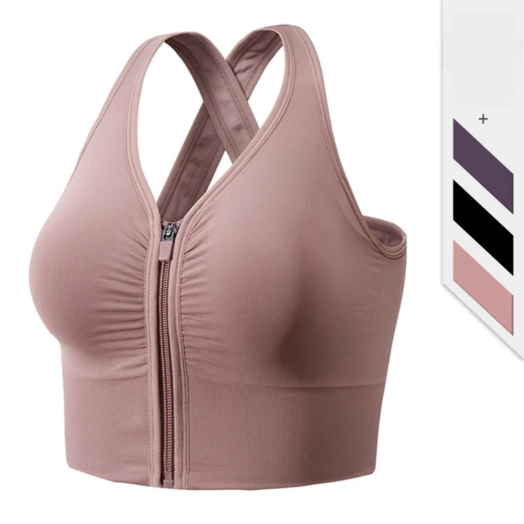 

RUXI RUXI женский спортивный бюстгальтер на молнии спереди противоударный жилет с эффектом пуш-ап для фитнеса, бега, йоги, верхняя одежда, нижнее белье