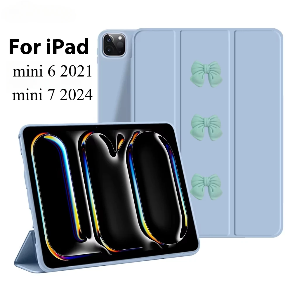 

For iPad Mini 7 Case 2024 Trifold PU Leaher Soft Back Stand Tablet Funda For iPad Mini 6 Case For Apple iPad mini A17 Pro 8.3in