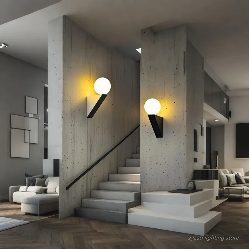 Nordic Geometry Decor Wall Lamp Bedroom Decoration Home Living Room Corridor Dining Table Lighting Triangles and Spheres Lamp