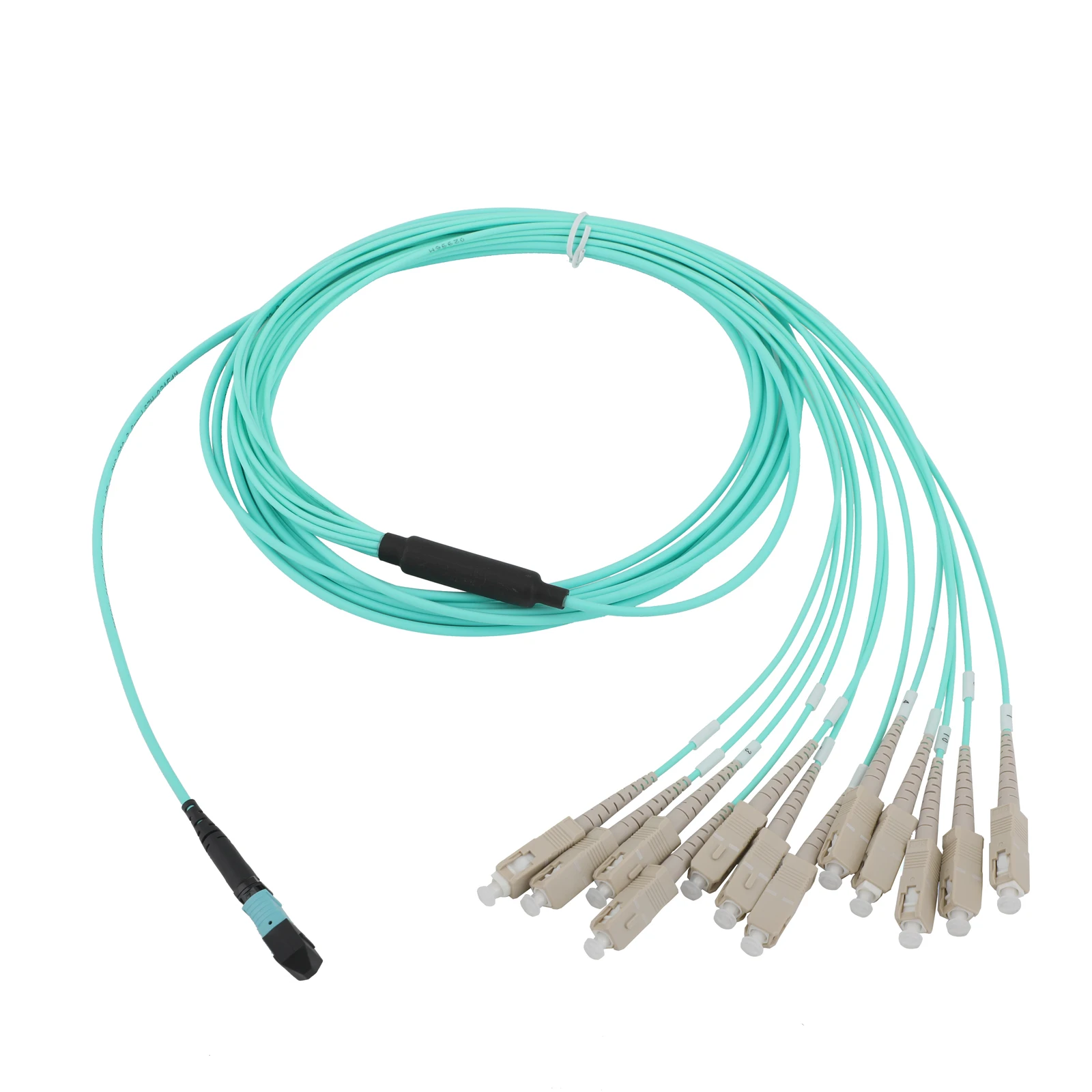 10G متعدد الأوضاع 12-Core MPO/PC إلى 12SC OM3 كابل تمديد الألياف 1M/3M/5M/10M/15M/20M سلك تصحيح الألياف البصرية