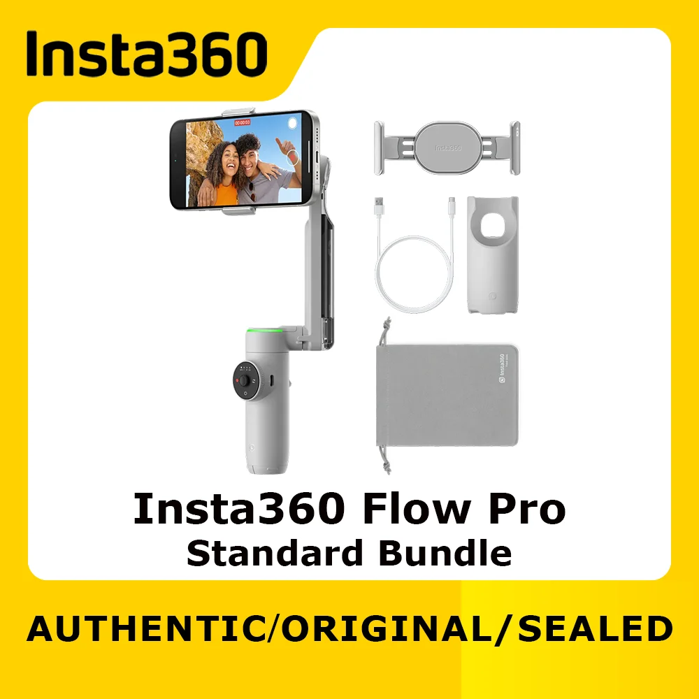 Insta360 Flow Pro - AI-Powered Gimbal Stabilizer for Smartphone, Apple DockKit Enabled, 360º Infinite Pan Tracking