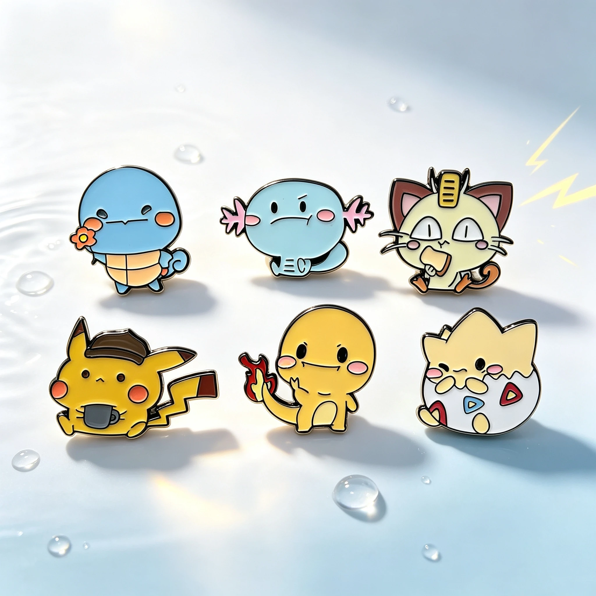 6Pcs Cute Cartoon Metal Enamel Pin Set, Decorative Lapel Pins for Denim Jackets Backpacks Clothing