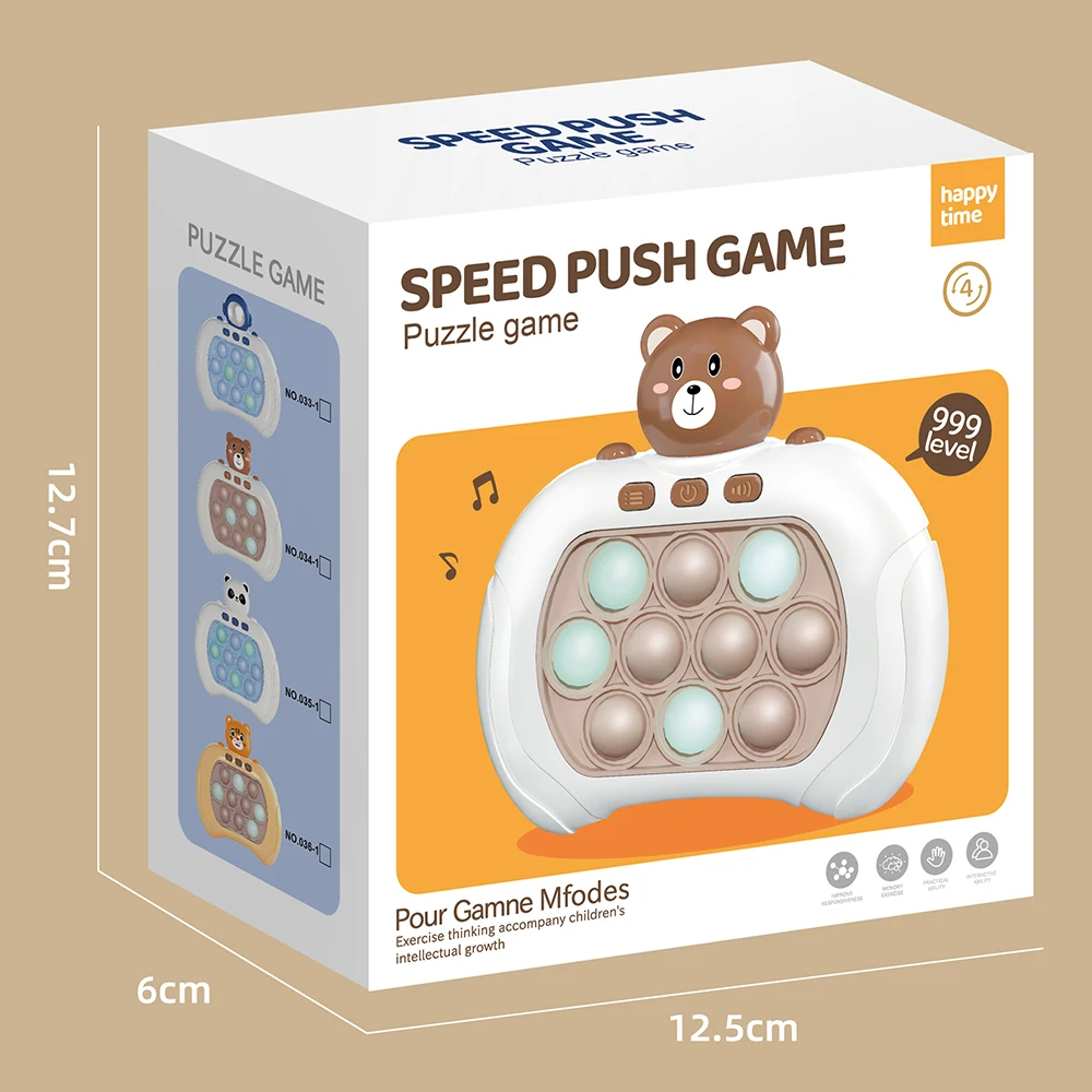 Handheld Games for Kids 6-12, Sensory Fidget Toys for Kids 8-12, Pop Push It Bubble Stress Light Up Toys