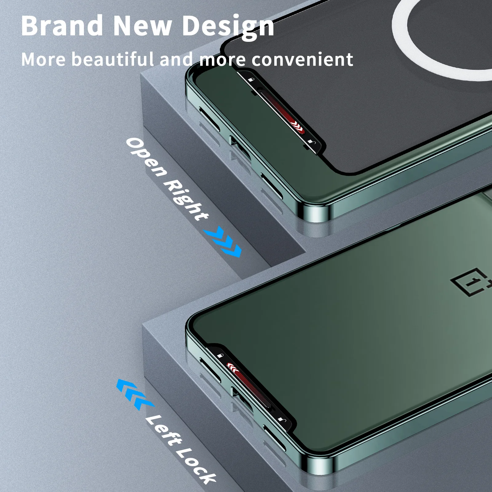 حافظات Magsafe المغناطيسية لهاتف Oneplus 13 12 11 من سبائك الألومنيوم المعدنية والزجاج غطاء خلفي رفيع للغاية لهاتف Oneplus 11