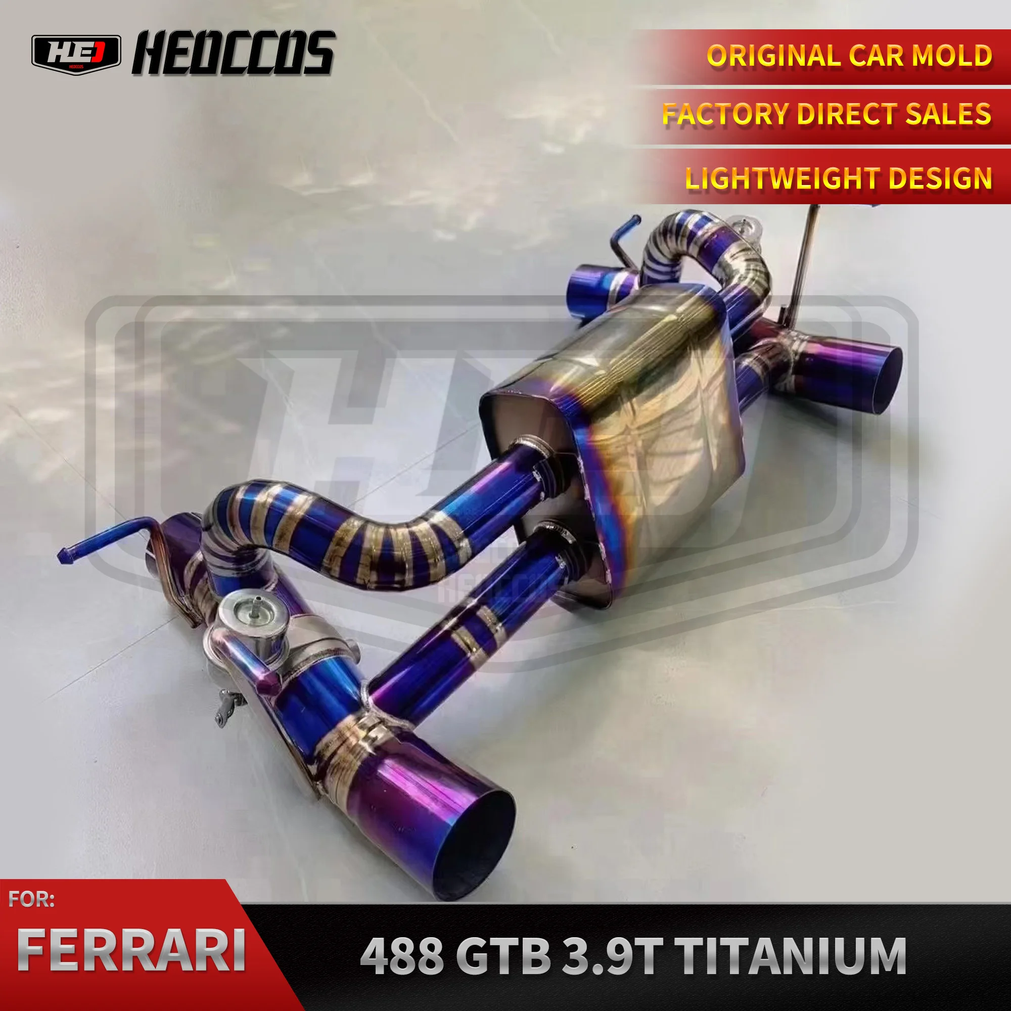 HEO Performance Auto exhaust pipe Titanium Exhaust Catback For Ferrari 488 GTB 3.9T 15~18 Catback With Valve Exhaust System