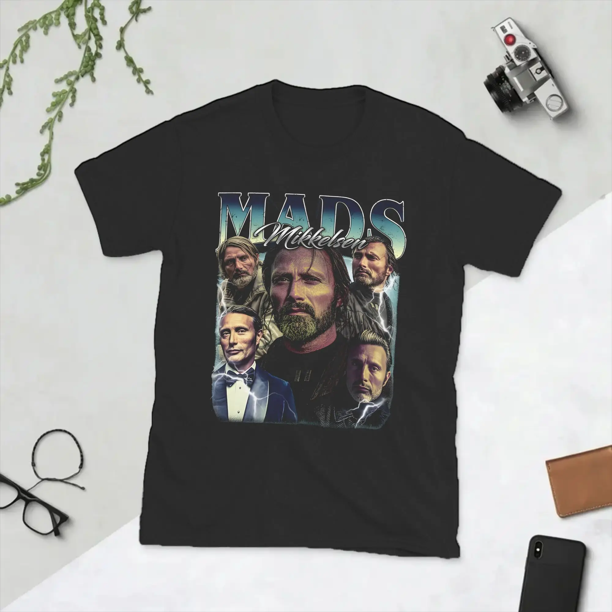 Mads Mikkelsen Actor T-Shirts for Men  Vintage Pure Cotton Tees O Neck Short Sleeve T Shirt Plus Size Clothes