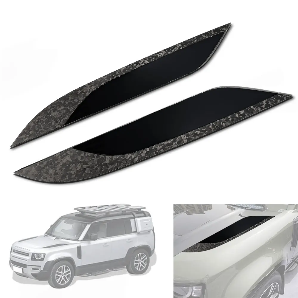 Dry Carbon Fiber Engine Hood Bonnet Vents Air Outlet Trim Cover For OCTA Land Rover Defender 90 110 130 2025