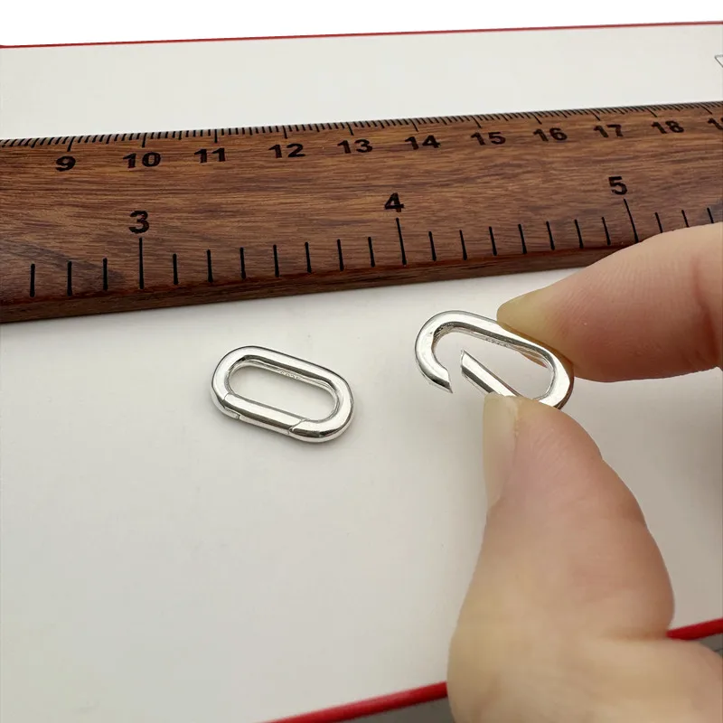 1PCS Solid 925 Sterling Silver Spring Clasps Square for Necklace Bracelet DIY Accessores Connector Making