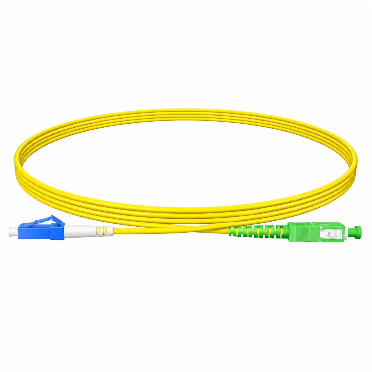 LC UPC to SC APC Simplex OS2 Single Mode Fiber Patch Cord, LSZH Cable for FTTH, CATV and Network Switch