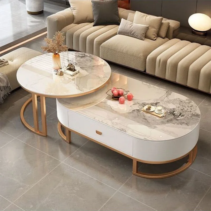 

light luxury new modern tea table simple small apartment oval coffee table home