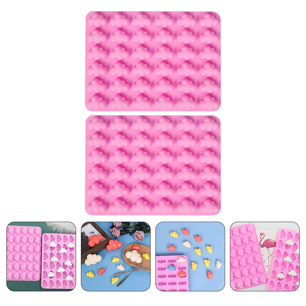 

2 Pcs Silicone Cloud Chocolate Mold Candy Making Molds Biscuit Fondant Cookie Food Grade Material Cute Baking