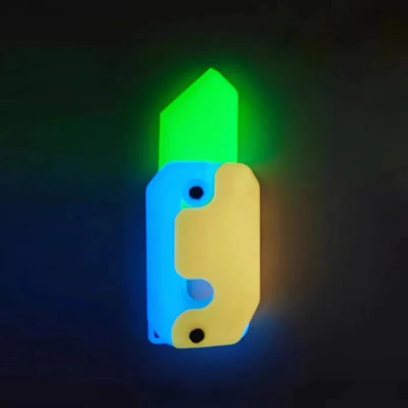 1pc 3d Printing Gravity Knife Toy Cub Jumping Small Radish Fidget Toys Funny Teens Adults Sensory Anxiety Stress Relief Gifts