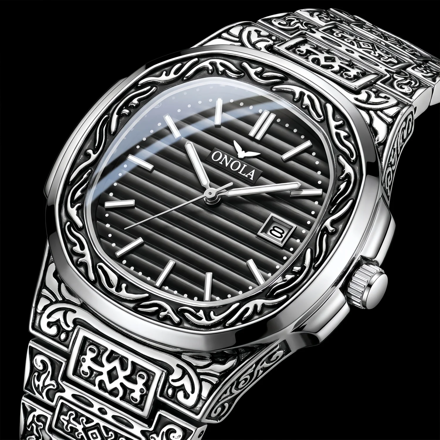 luxury gold watch men brand ONOLA fashion Steel waterproof golden watches man olock Reloj Hombre