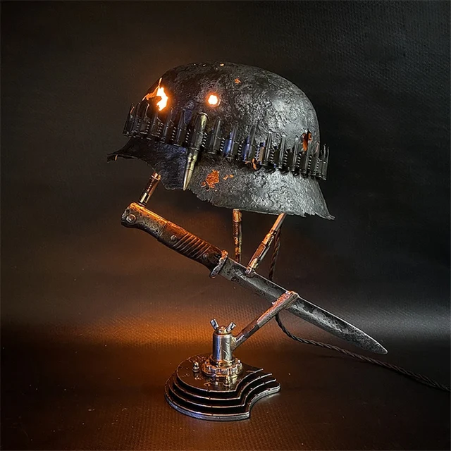 War Relic Lamp Remembering History Resin Desktop Ornament USB Charging Table Lamp Home Decoration Dropshipping