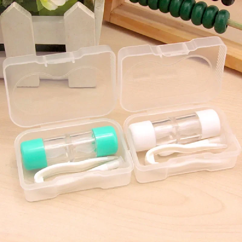 1Pc Multicolor Container Single Box and Set Options Small Lovely Portable Contact Lens Travel Eyewear Case Bag Box New Wholesale