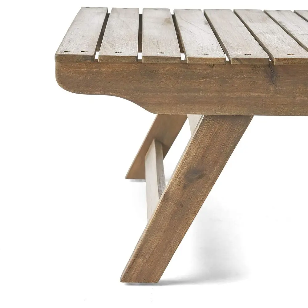 طاولة قهوة خشبية خارجية ملونة باللون الرمادي من كايل #6