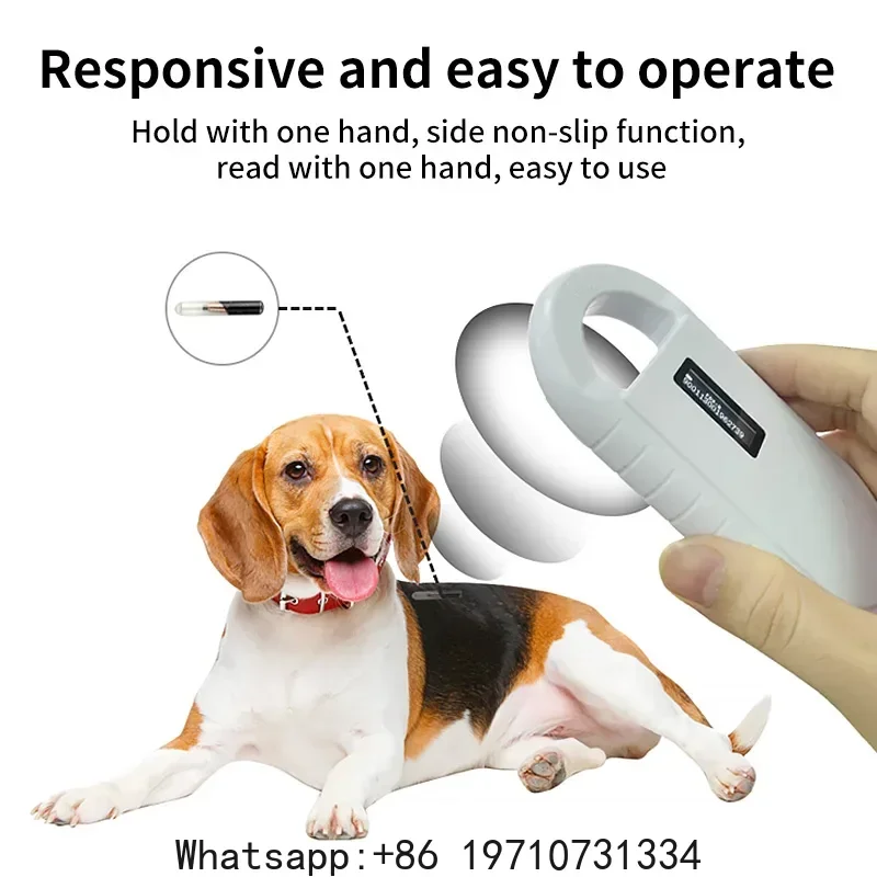 PT160 Handheld Digital Pet Chip Scanner Rechargeable 134.2KHz Animal Microchip RFID Reader for Dog Cat Pet Management