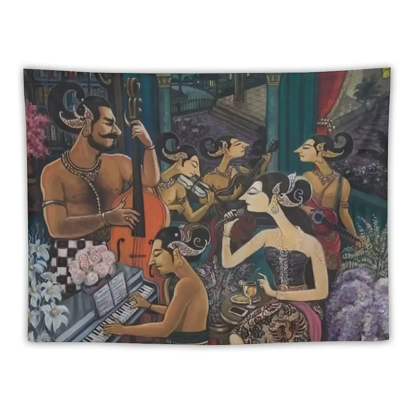 

Wayang Concert Tapestry Room Design Wall Decoration Outdoor Decor Room Decorator Tapestry