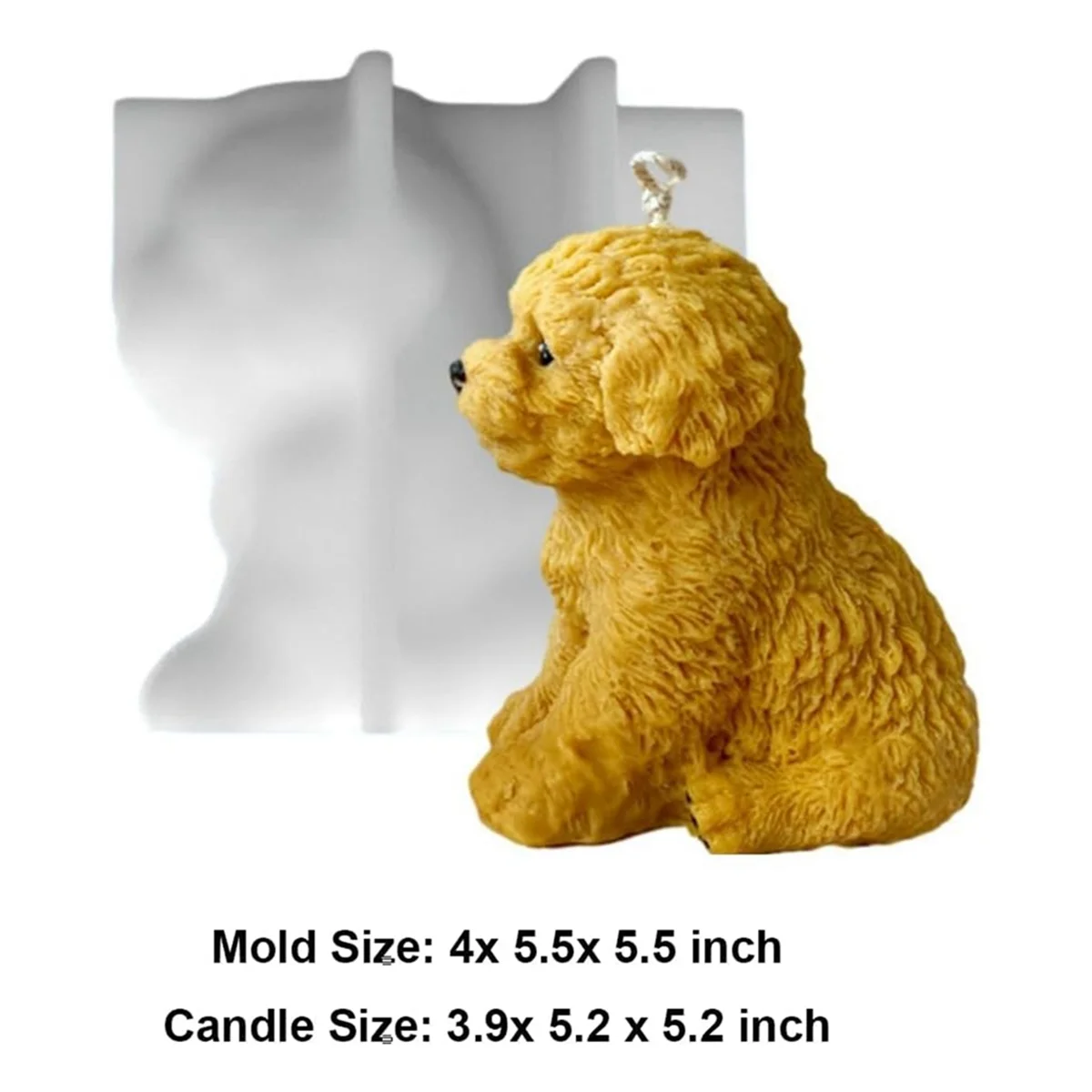 Large Teddy Candle Mold Cute Dog Silicone Mold for Soap Soy Wax Epoxy Resin DIY Handcraft Dinner Ornaments