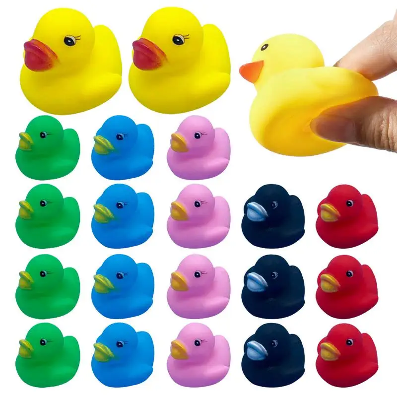 20pcs Rubber Duck Bath Toys Cute Baby Bath Toys Colorful Mini Rubber Ducks Set Durable Rubber Floating Ducks for Baby Shower