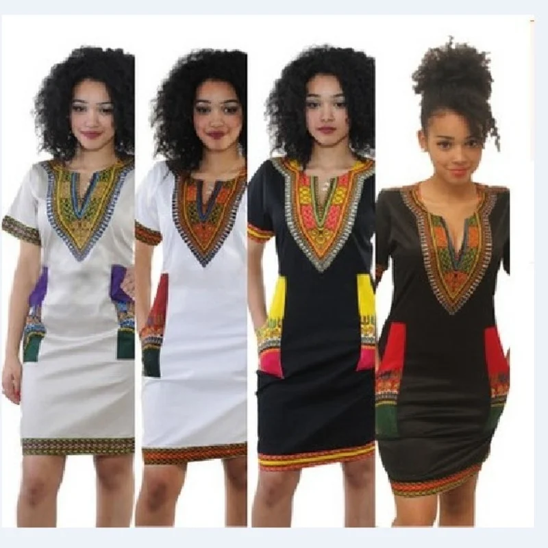 

2022 Autumn New Fashion Ethnic Print Women's Dress African Women's Temperament Commuter Skirt African Dress Women