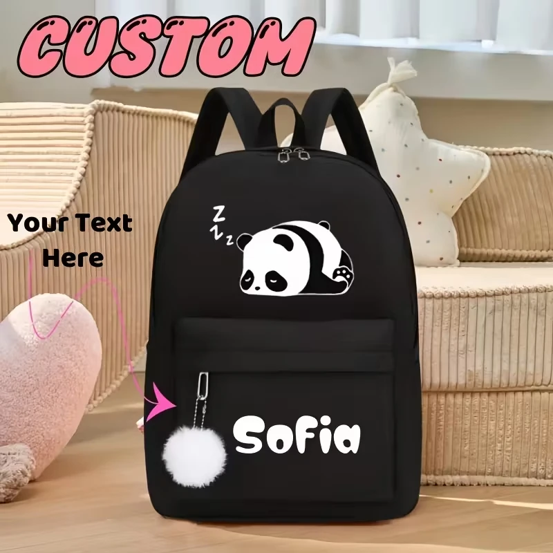 

Универсальный вместительный рюкзак с принтом панды, подходящий для мальчиков и девочек, для повседневного использования, с возможностью индивидуальной настройки, идеально подходит для школы.