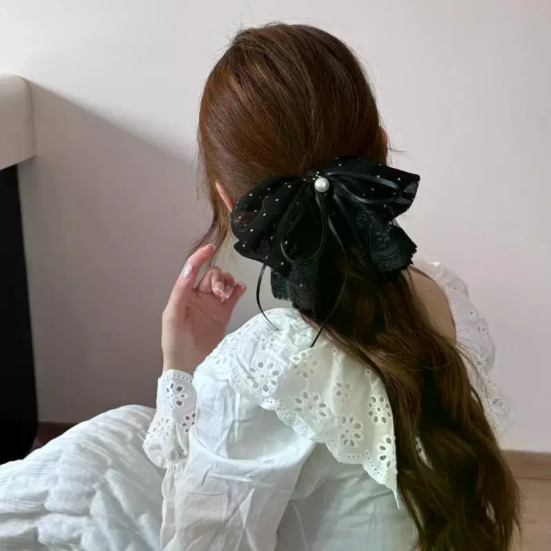 Sequin Lace Butterfly Knot Hair Clip Women's New 2026 Half-Up Ponytail Hair Grips Shark Fin Hair Clips Stylish Hair Access Sweet