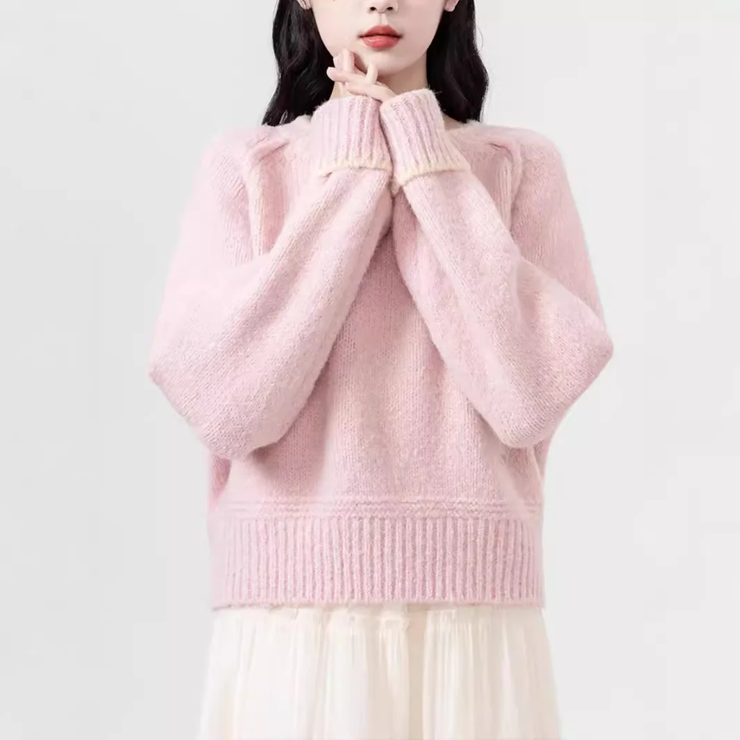 Pullovers Women Sweater 2025 Casual Autumn Winter New Loose color-blocking Design Knitted Pullover women's Clothing