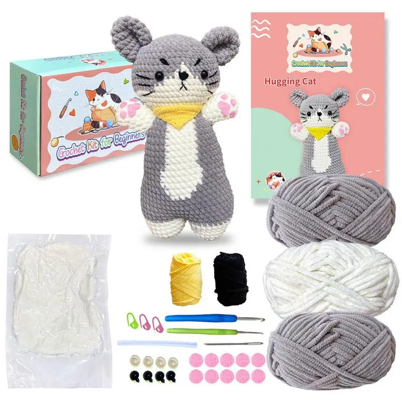 

Beginner Crochet Kit For Kids Creative Crochet Material Kit Creative Crochet Kit For Beginners Cat Crochet Kit With Steps For