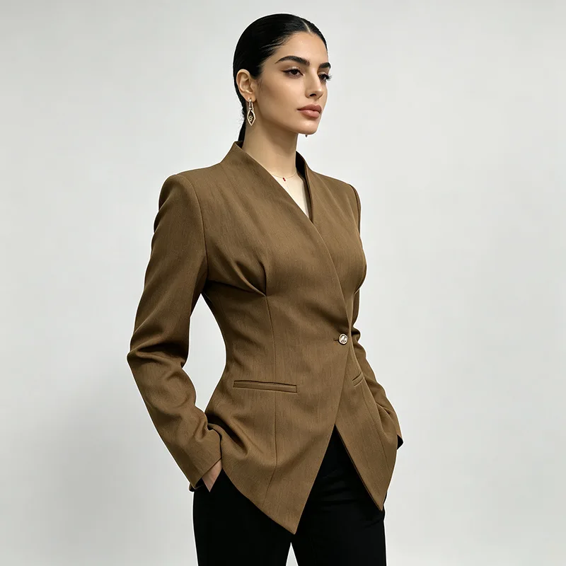 Elegant Blazer For Women, 2026 Autumn. New Collection, Fashionable And Stylish, Single-button Design, Small Blazer