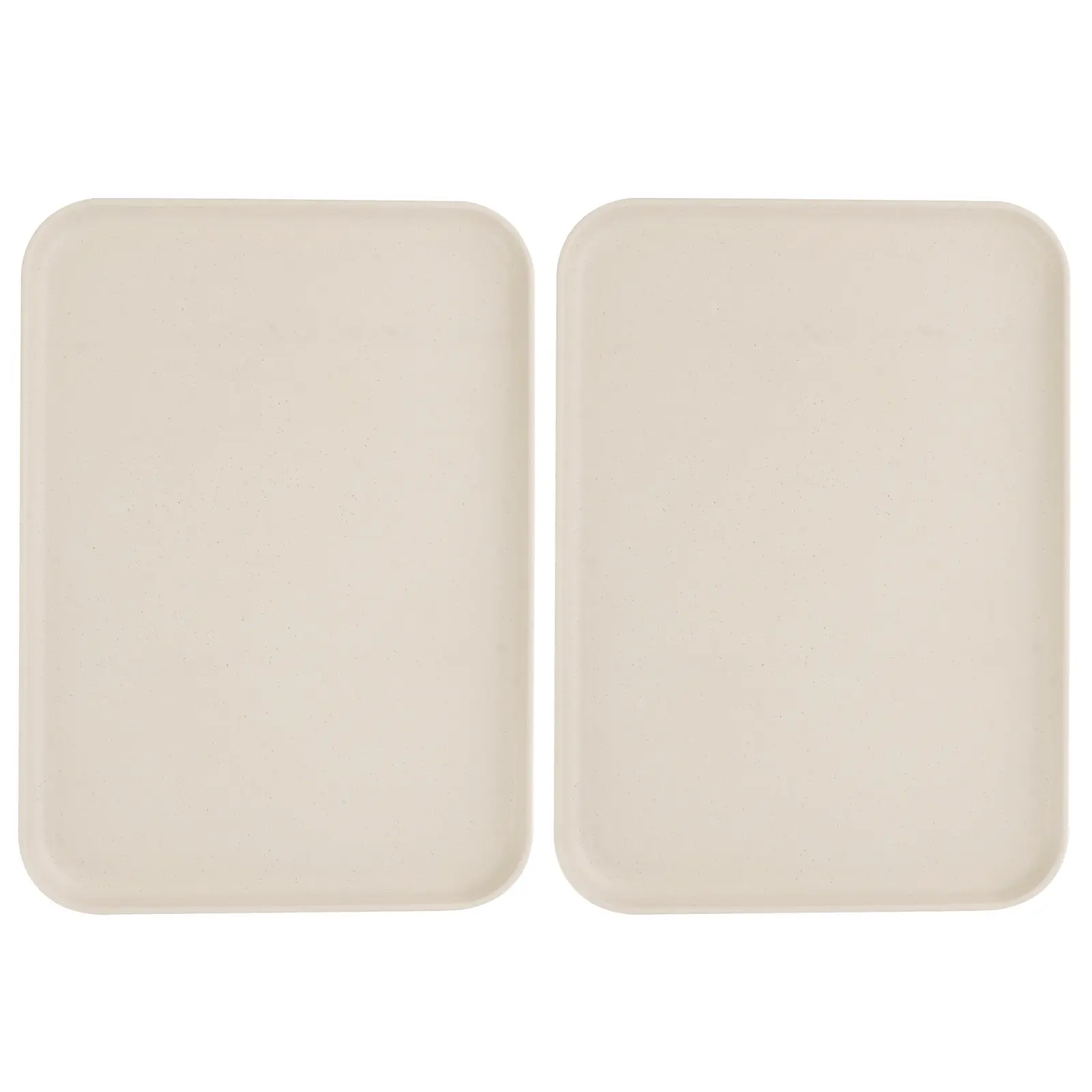 2Pcs Rectangular Plastic Service Plates Premium PP Material Fruit Dessert Serving Trays Stable Non-Slip Stackable