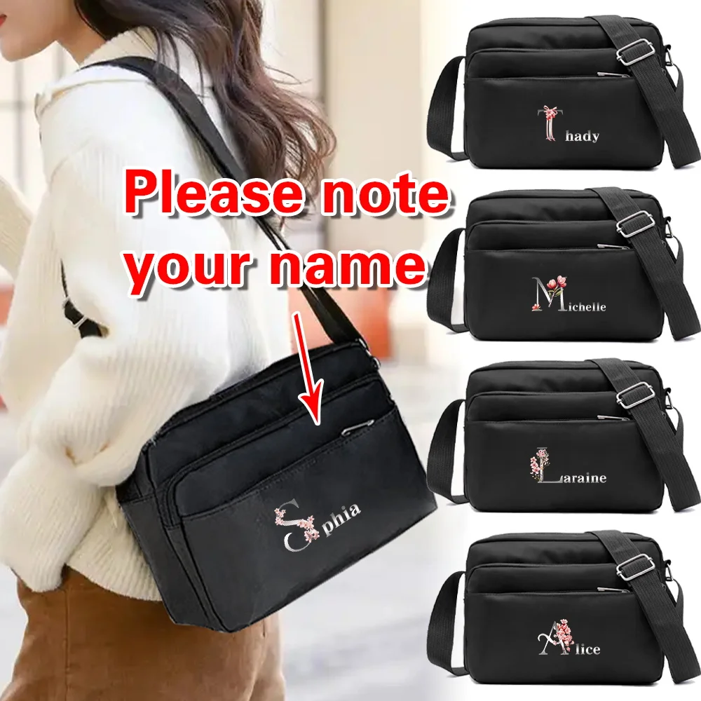 

Сумка через плечо на одно плечо с индивидуальным именем, регулируемые ремни, простые прочные многофункциональные сумки для хранения для работы и поездок на работу