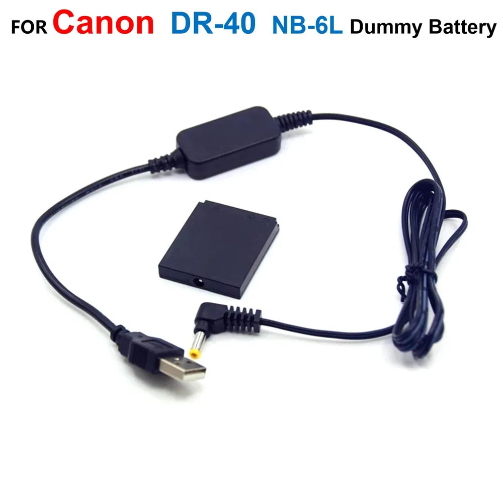 

DR-40 DC Coupler NB-6L Fake Battery+5V USB Power Cable ACK-DC40 For Canon S90 S95 S120 SX530 SX600 SX610 SX700 SX710 IXUS 85 IS