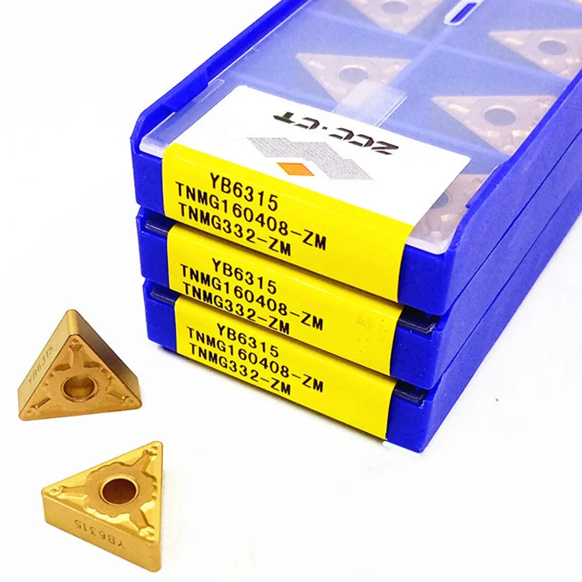Imagem -02 - Metal Duro Cnc Inserções 10 Pcs Box Tnmg160404-zm Yb6315 Tnmg160408-zm Yb6315 Tnmg160412-zm Yb6315 Tnmg331 Tnmg332 Tnmg333 Zcc.ct de