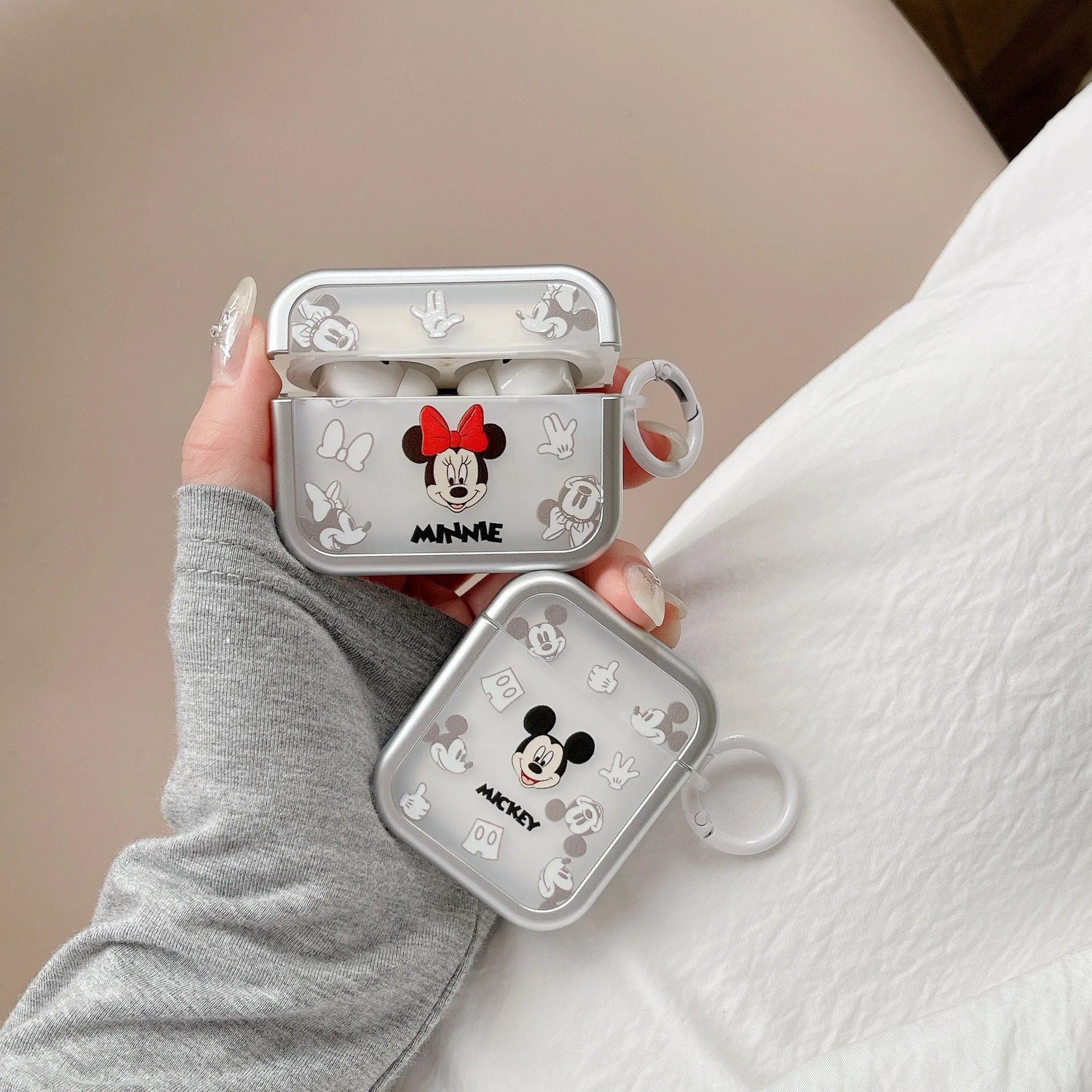 3D น่ารักการ์ตูน Mickey Minnie เมาส์หูฟังสําหรับ AirPods Pro 2rd สําหรับ AirPods 1 2 3 ไร้สายบลูทูธป้องกันกรณี