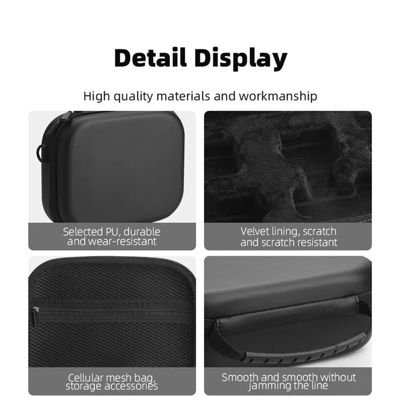 SUNRI-1 قطعة حقيبة التخزين المحمولة أسود بولي PU + نسيج مخملي لجيب OSMO 3 حقيبة حمل جسم الكاميرا المحمولة