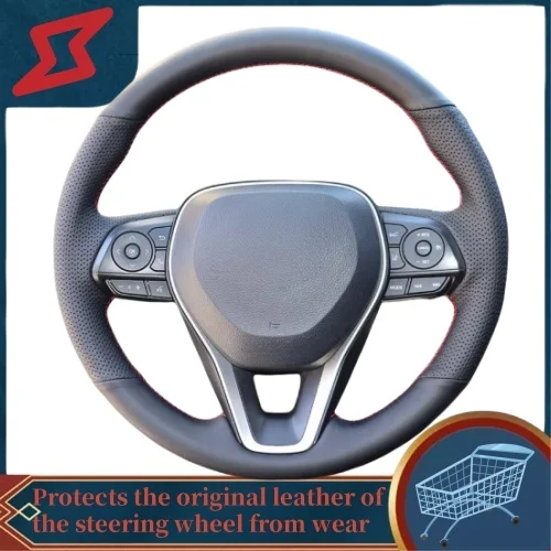 

Microfiber Leather Hand-stitched Steering Wheel Cover Anti-abrasion For Toyota C-HR CHR 2016-2019 Izoa 2018 2019 Car Accessories