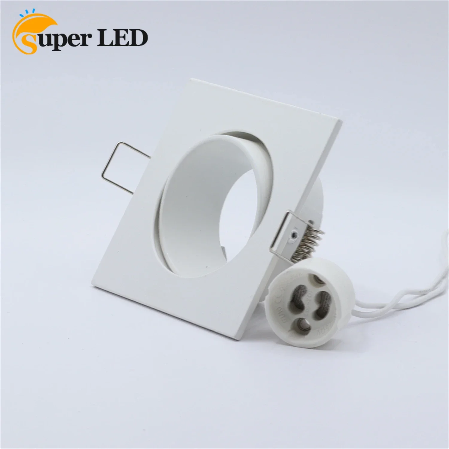 White LED Downlights Frame Square Fixture Holders Adjustable for MR16 GU10 Bulb Holder Recessed LED Spot Light