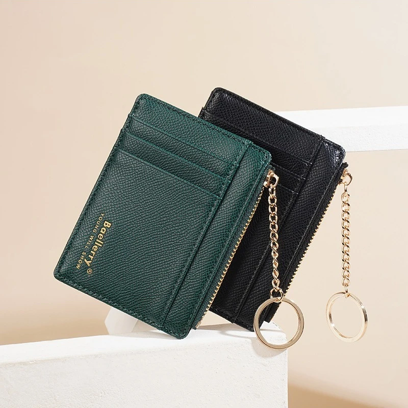 새로운 여성의 작은 카드 가방 얇은 멀티 슬롯 카드 커버 문서 가방 고품질 학생 지퍼 지갑